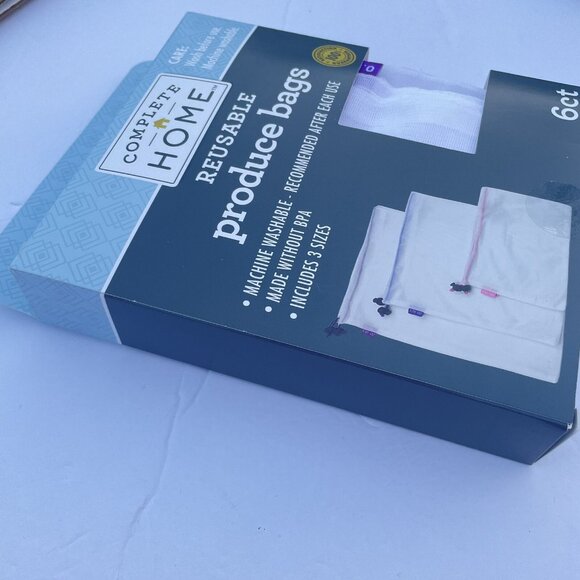 Complete Home Set of 6 reusable mesh produce bags Incluide 3 Size - Picture 4 of 5